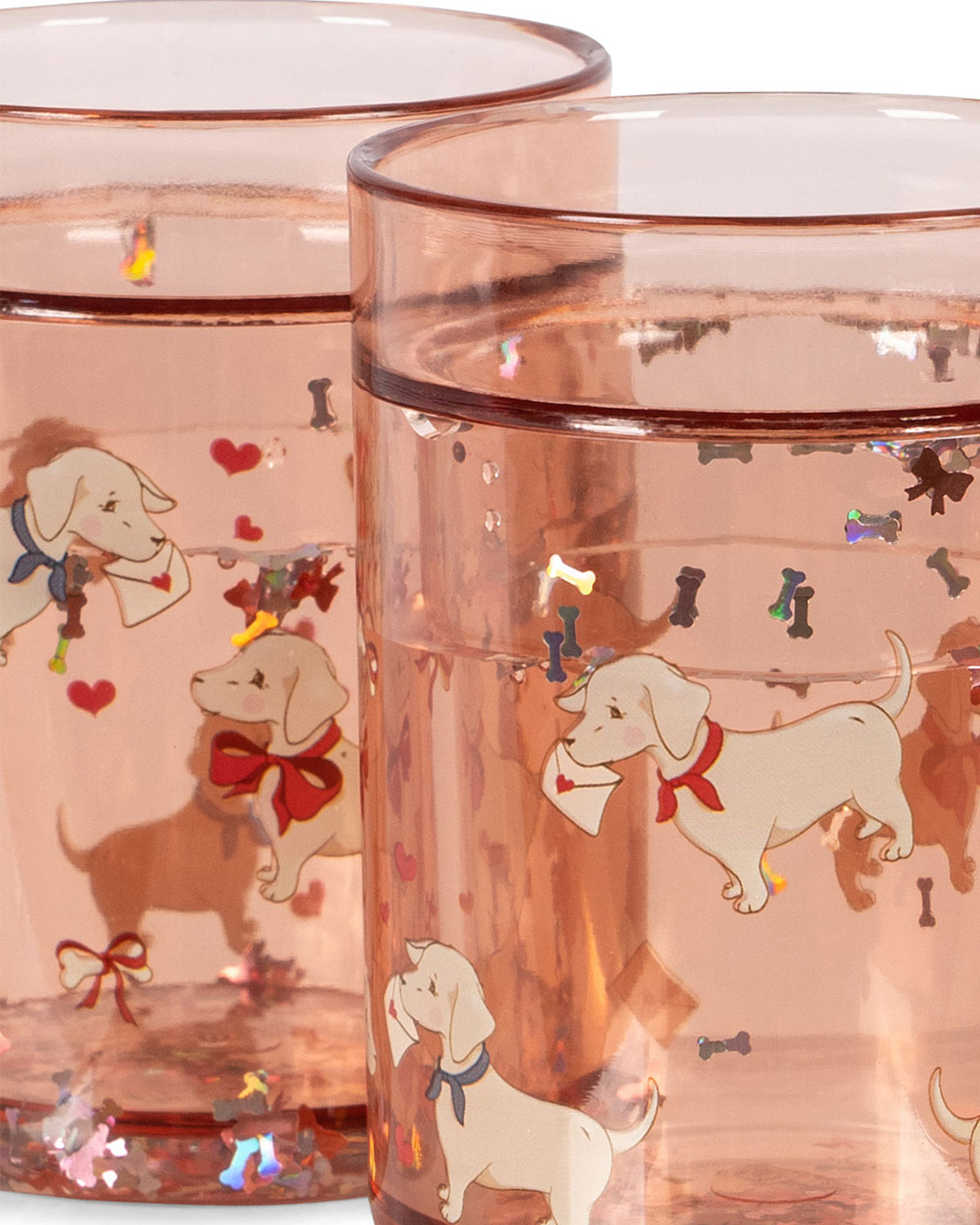 2 PACK GLITTER CUPS - WOOF LETTER ROSE