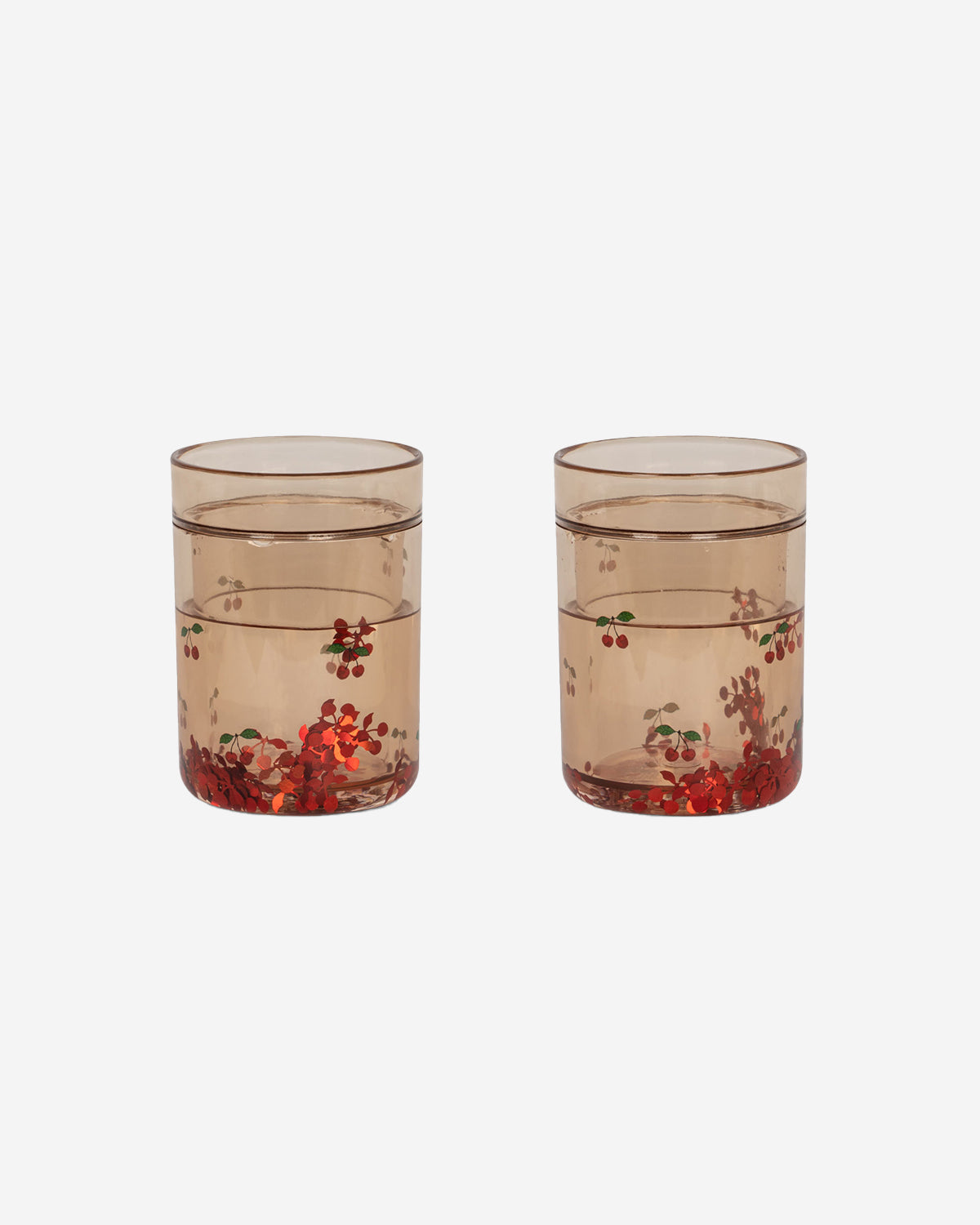 2 PACK GLITTER CUPS - CHERRY
