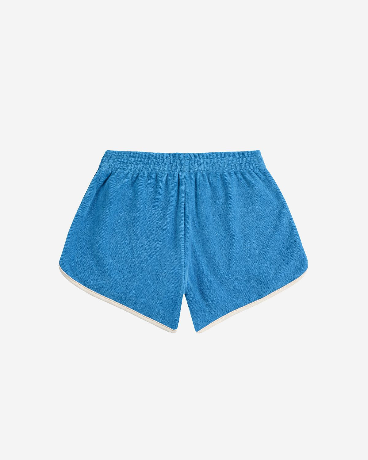 BLUE COLOR BLOCK TERRY CLOTH SHORTS - LIGHT BLUE