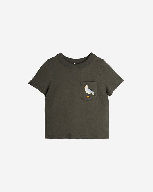 SEAGULL EMB SS TEE - BLACK