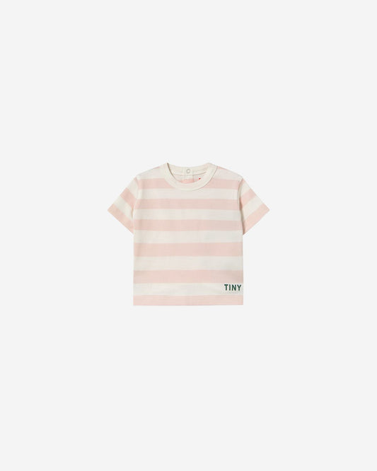 STRIPES BABY TEE PASTEL - PINK/OFF WHITE