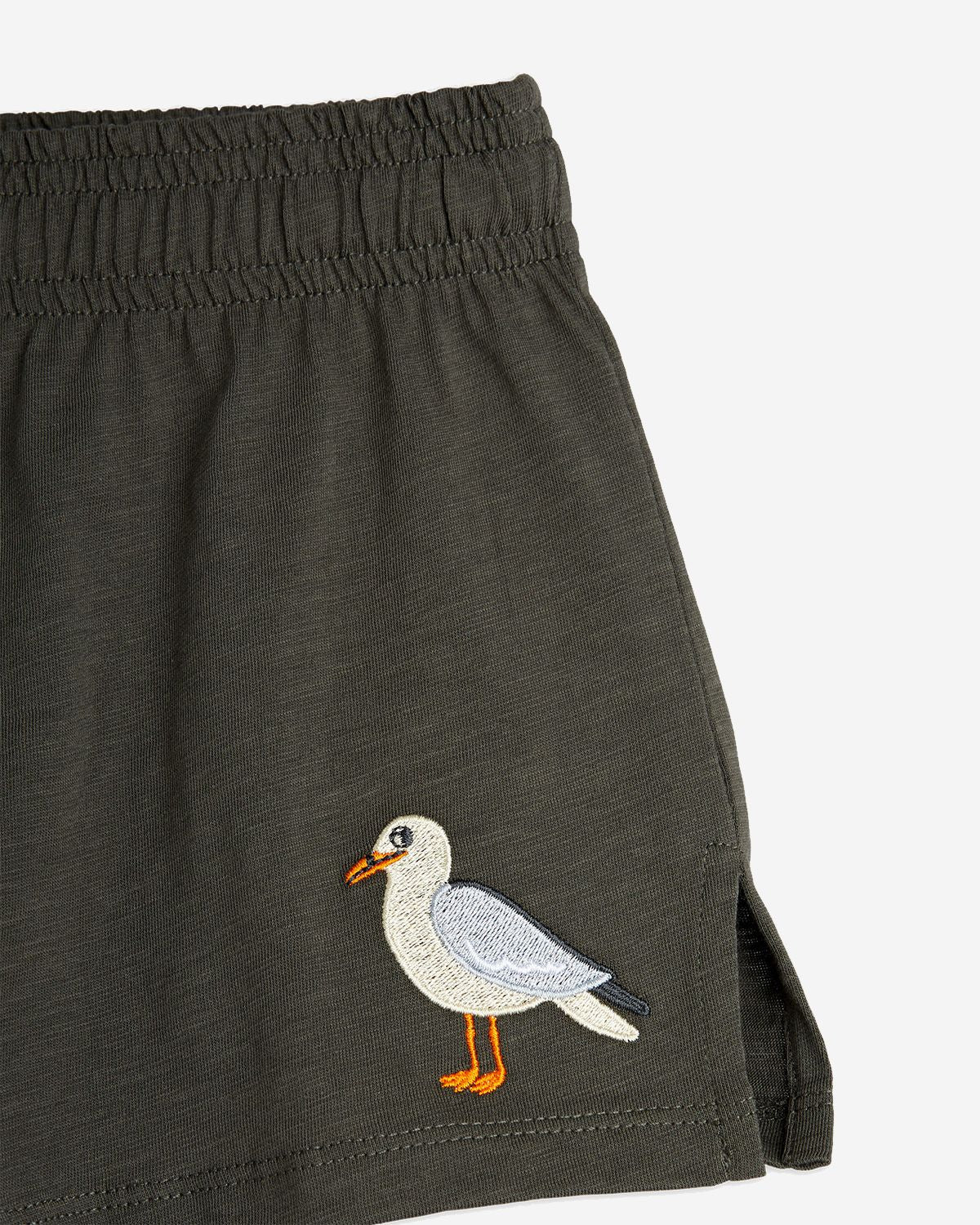 SEAGULL EMB SHORTS - BLACK