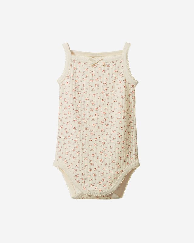 CAMISOLE BODYSUIT POINTELLE - DANDELION PRINT