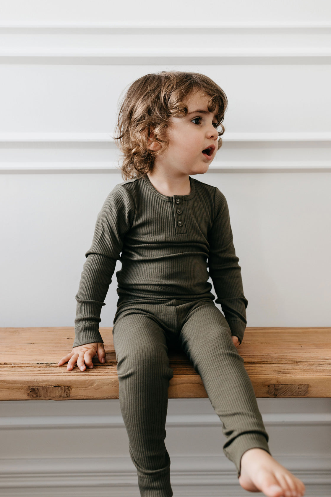 ORGANIC COTTON MODAL ELASTANE LEGGING - OLIVE