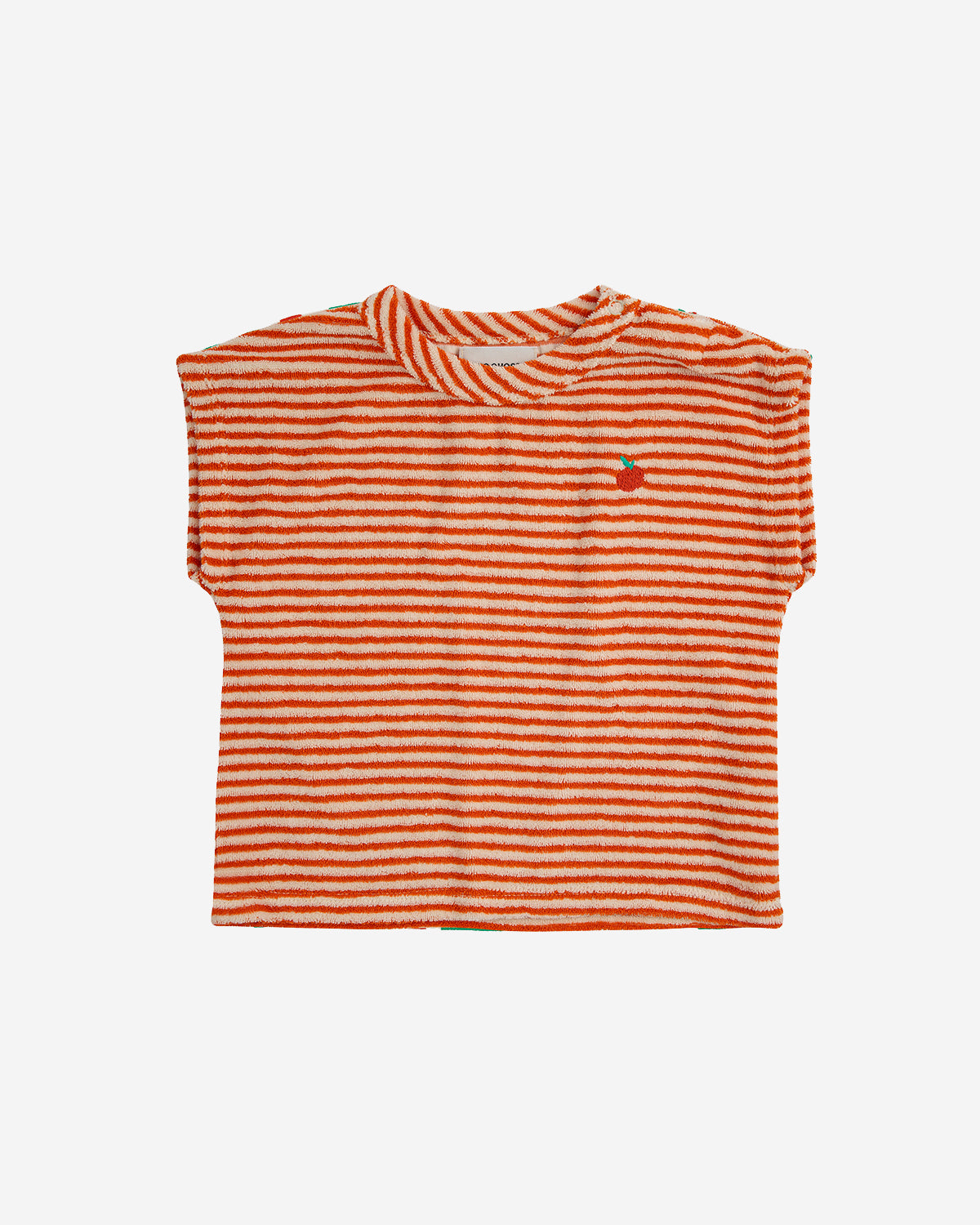 BABY ORANGE STRIPES TERRY T-SHIRT