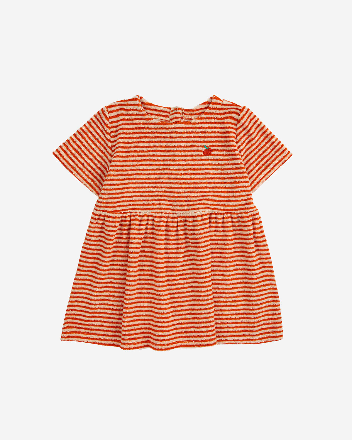 BABY ORANGE STRIPES TERRY DRESS