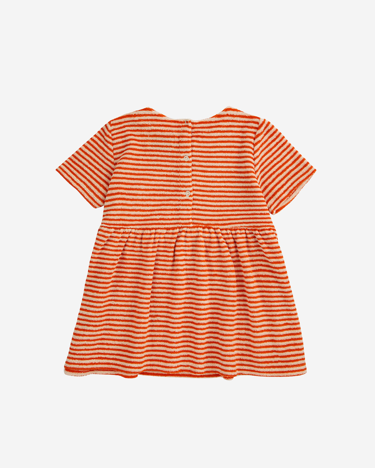 BABY ORANGE STRIPES TERRY DRESS