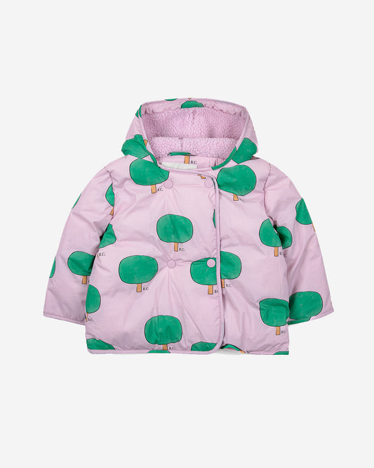 BABY GREEN TREE ALL OVER HOODED ANORAK