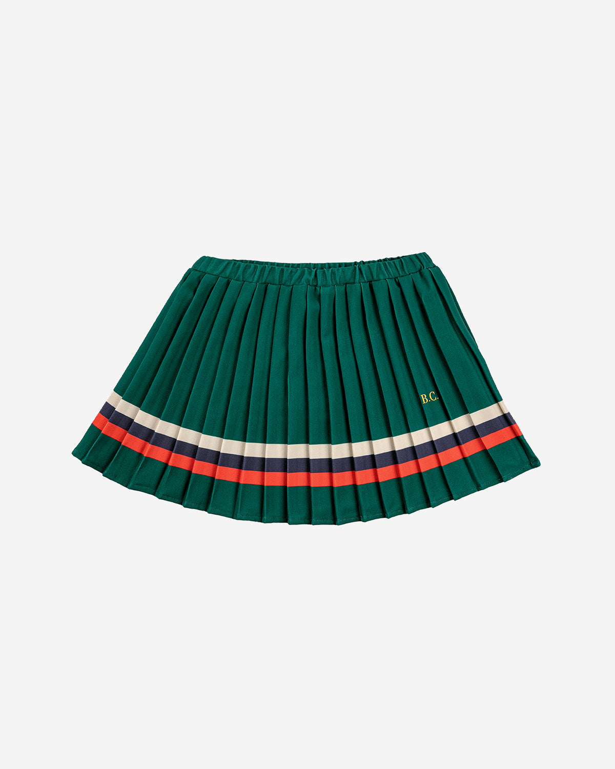 Stripes pleated woven skirt