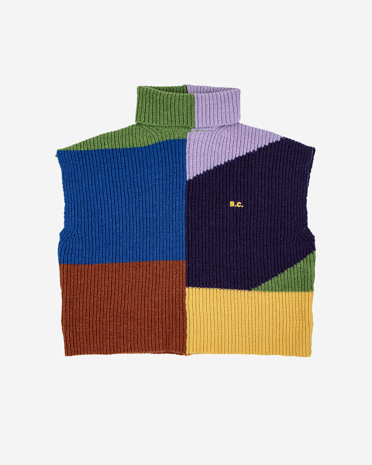 Multicolor intarsia cotton vest