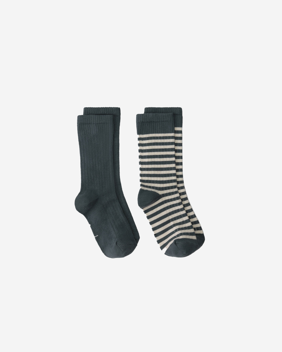 RIBBED SOCKS GOTS | 2-PACK - BLUE GREY & CREAM