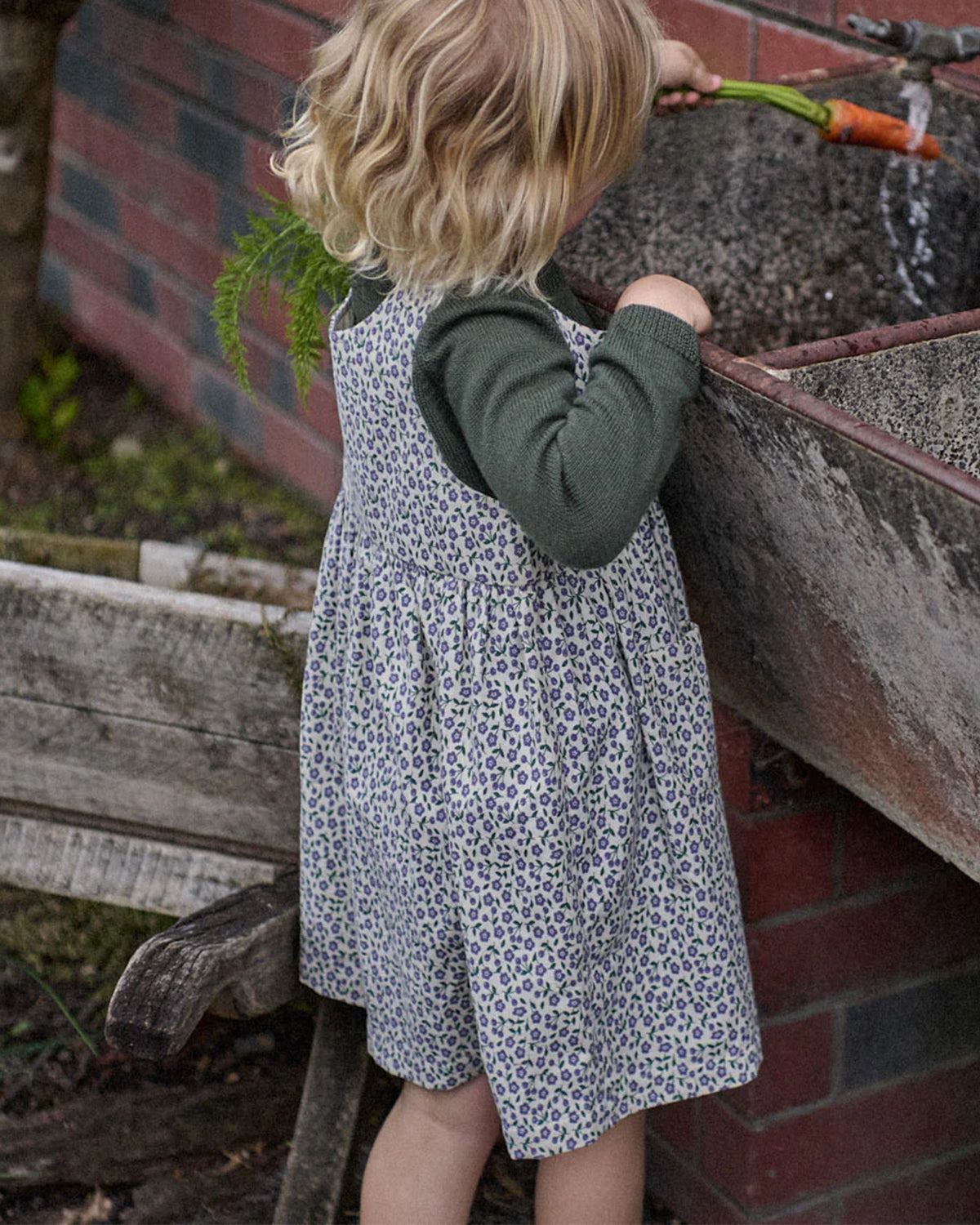 AMELIA PINAFORE - BRIARWOOD HERON PRINT