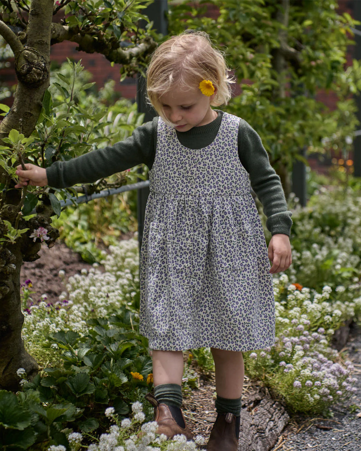 AMELIA PINAFORE - BRIARWOOD HERON PRINT