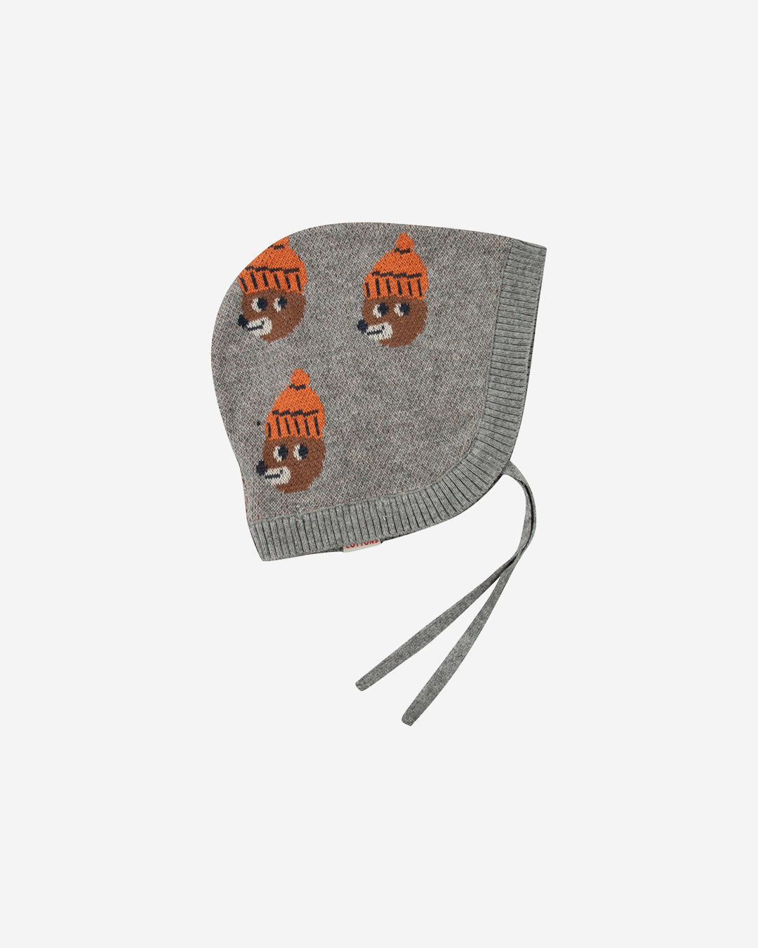 BEARS BABY BONNET - MEDIUM GREY MELANGE