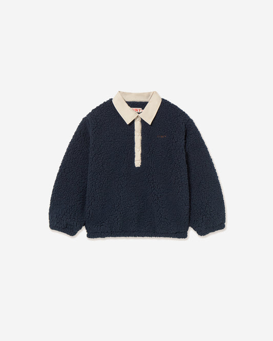 SHERPA COLLAR SWEATSHIRT - NAVY