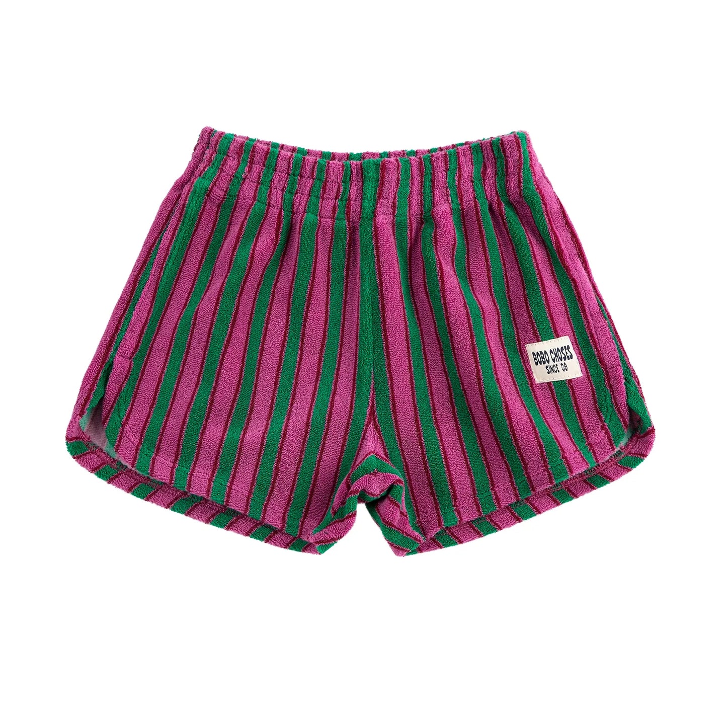 STRIPED TERRY CLOTH SHORTS - PRUPLE