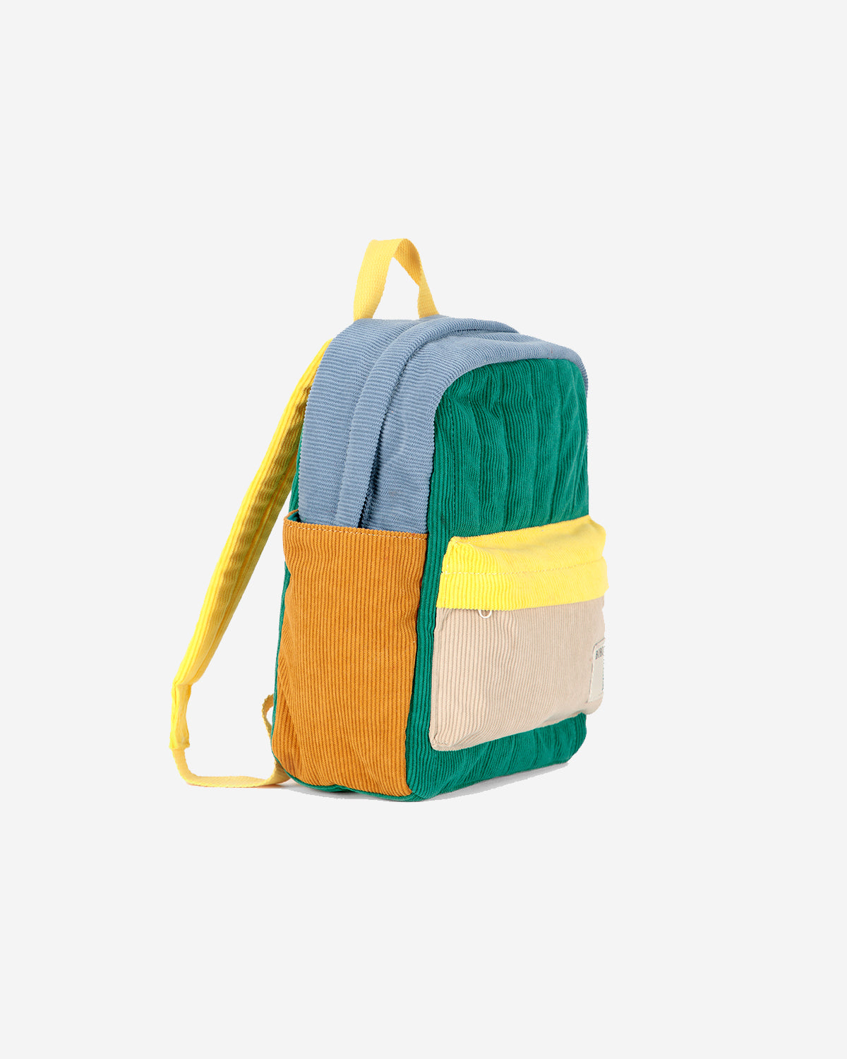 COLOR BLOCK PADDED CORDUROY SCHOOL BAG