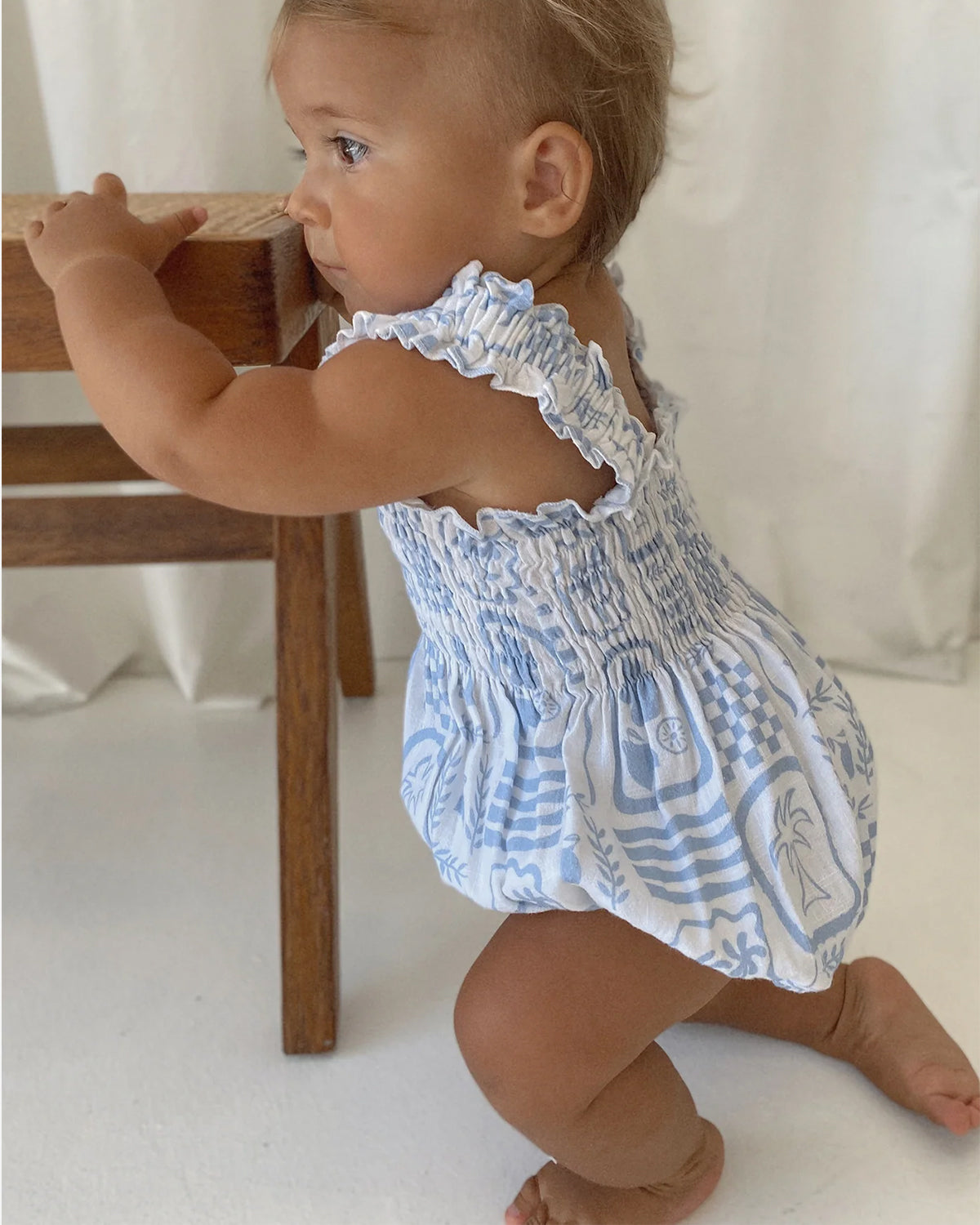 ESME ROMPER - BLUE/WHITE