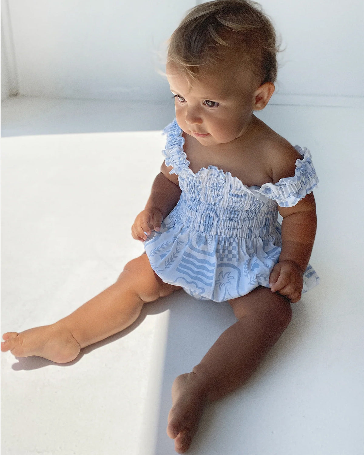 ESME ROMPER - BLUE/WHITE