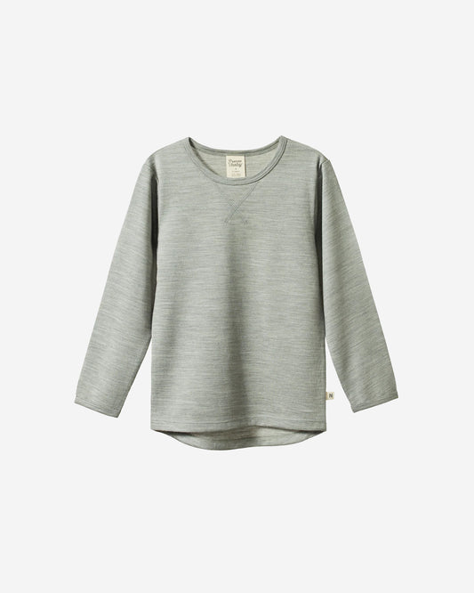 MERINO ESSENTIAL TEE - GREY MARL