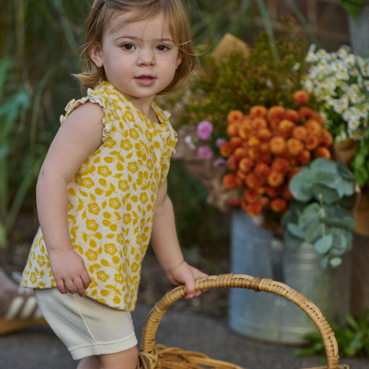FLEUR TEE TERRY - KITCHEN GARDEN FREESIA PRINT