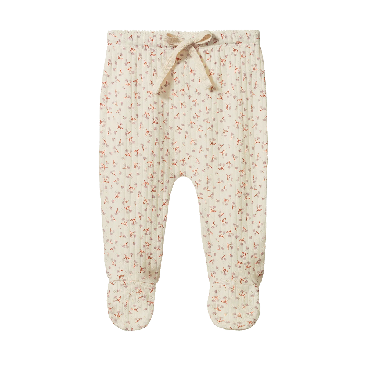FOOTED ROMPERS POINTELLE - DANDELION PRINT