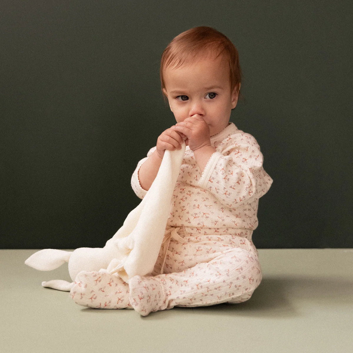 FOOTED ROMPERS POINTELLE - DANDELION PRINT