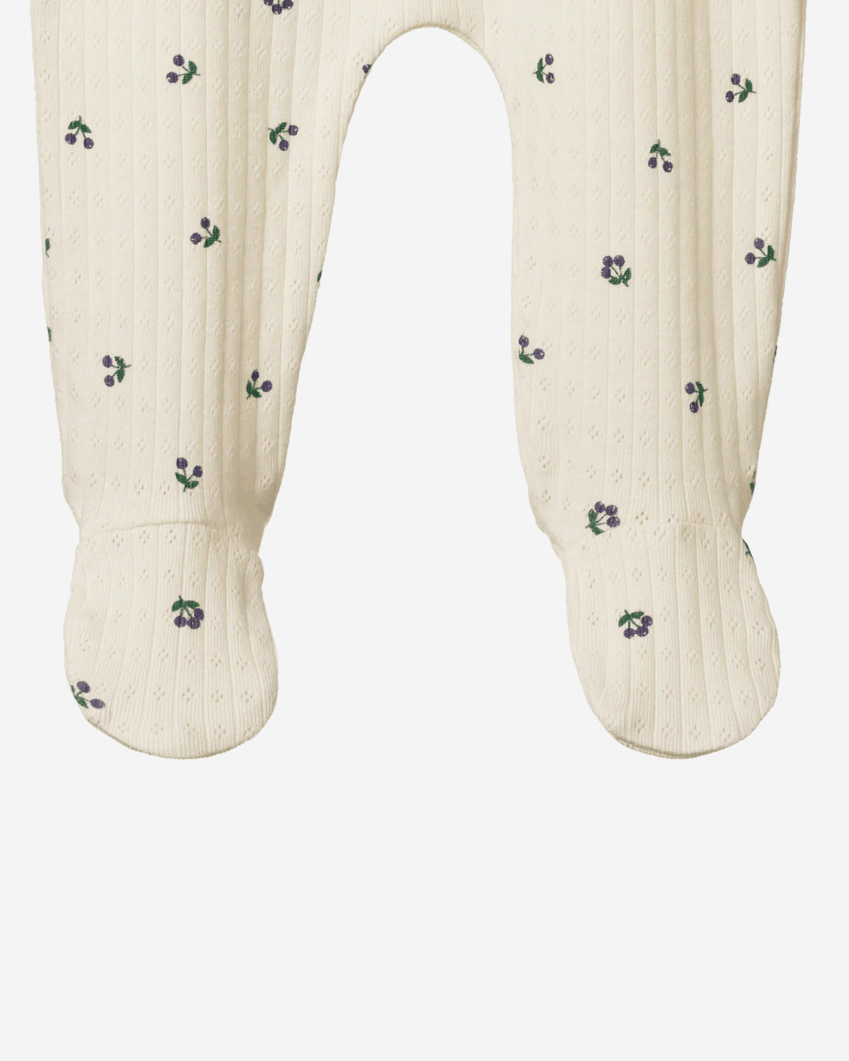 FOOTED ROMPERS POINTELLE - WINTER BERRY PRINT