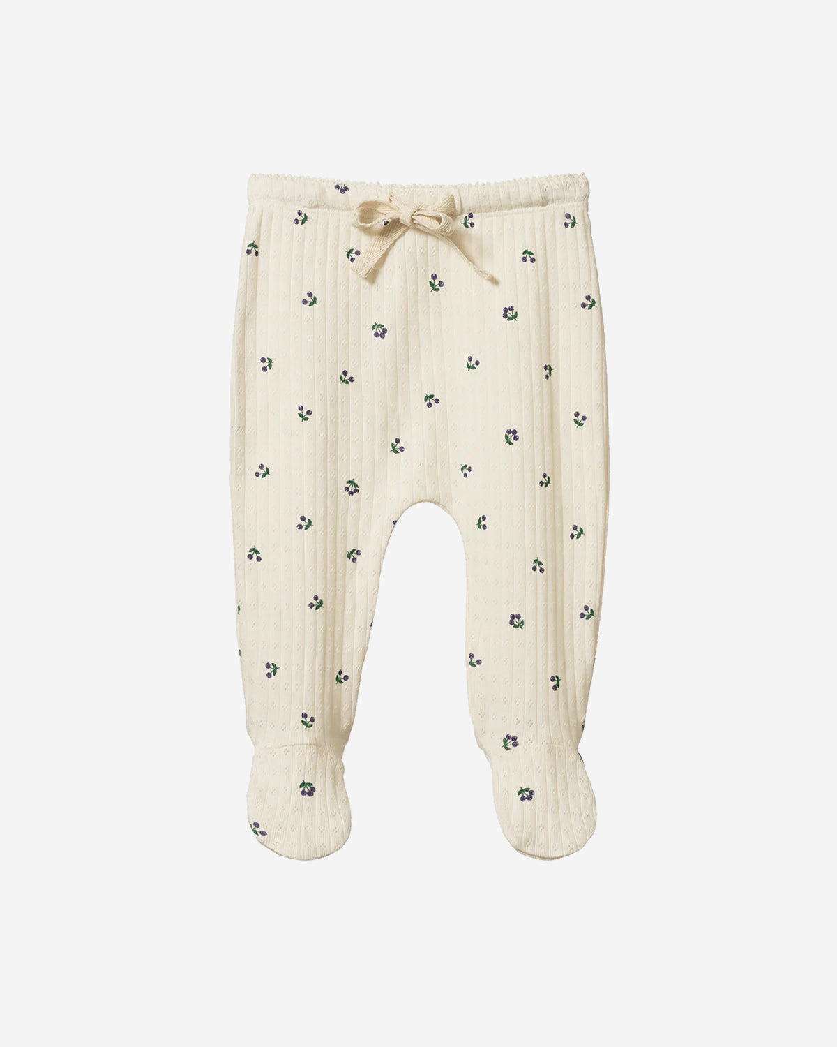 FOOTED ROMPERS POINTELLE - WINTER BERRY PRINT