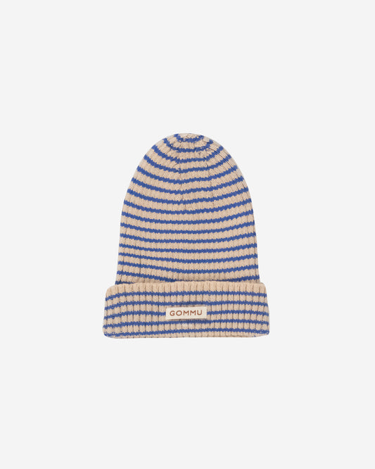 GOMMU FRENCH STRIPES BEANIE LIGHT CREAM/BLUE