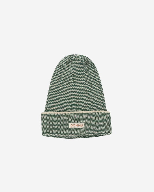 GOMMU MICRO STRIPES BEANIE SOFT GREEN/SAND