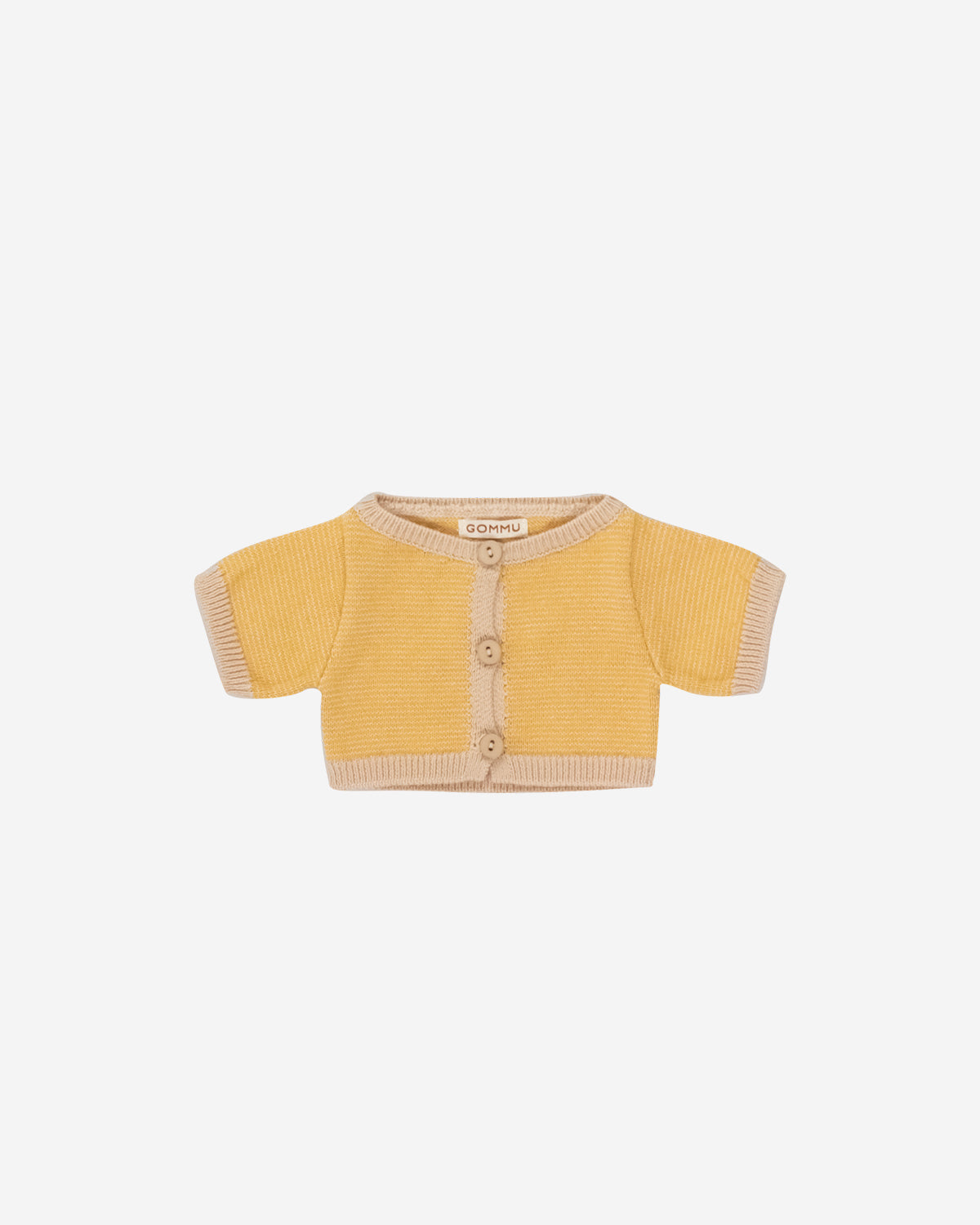 GOMMU MICRO STRIPES CARDIGAN LIGHT CREAM/MUSTARD