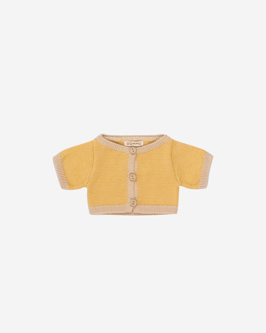 GOMMU MICRO STRIPES CARDIGAN LIGHT CREAM/MUSTARD