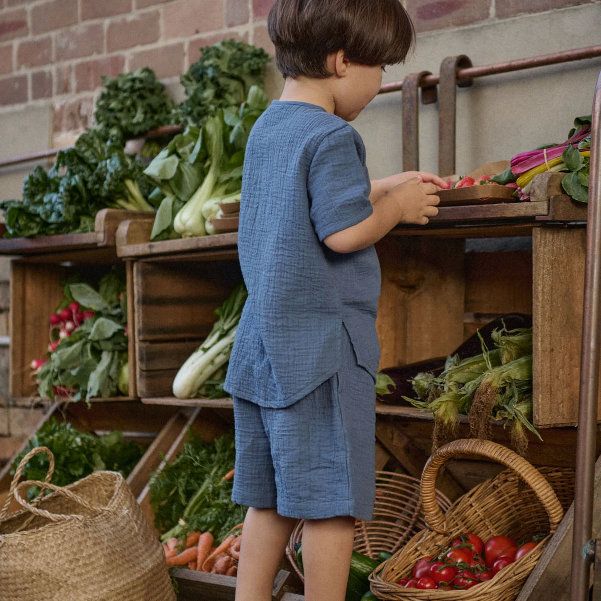 JAMES SHORTS MUSLIN - VINTAGE INDIGO