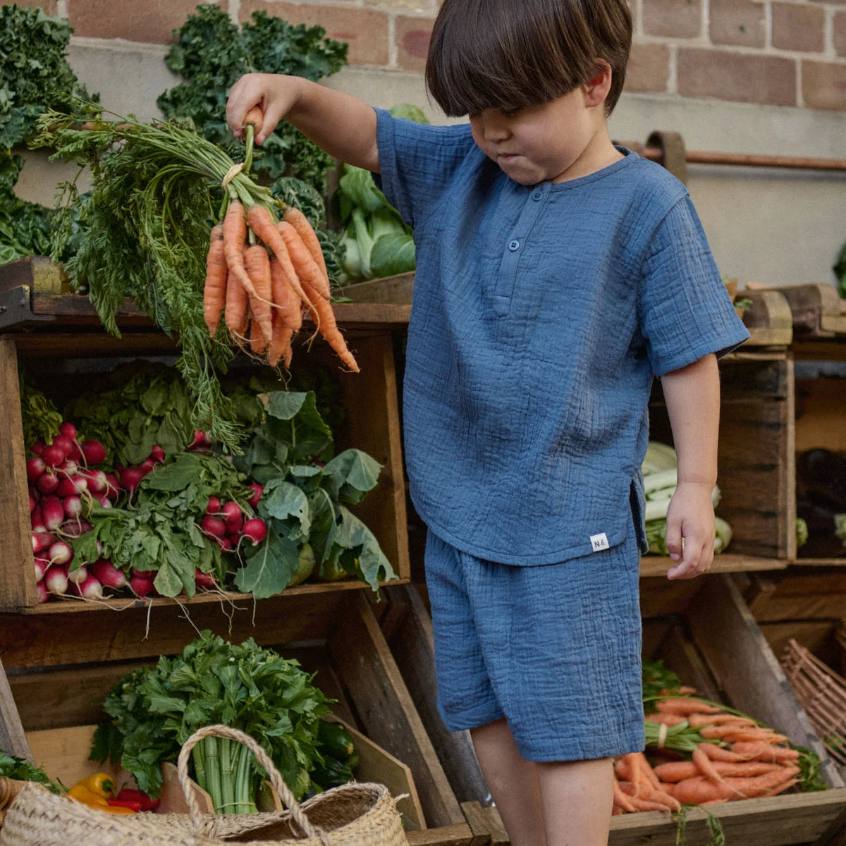 JAMES SHORTS MUSLIN - VINTAGE INDIGO
