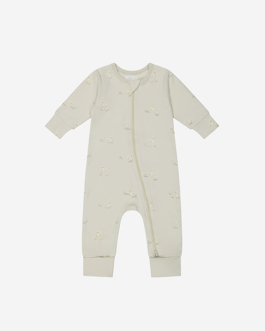 ORGANIC COTTON GRACELYN ONEPIECE - DUCKS IN A ROW SEED SILVER LINING