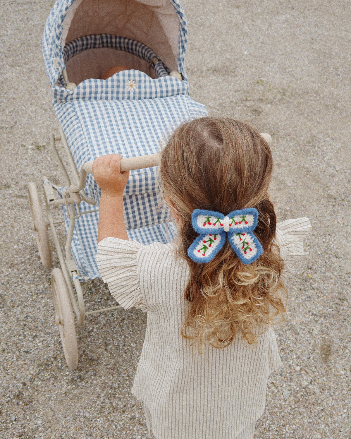 CHERRY CROCHET BOW CLIP - CHERRY