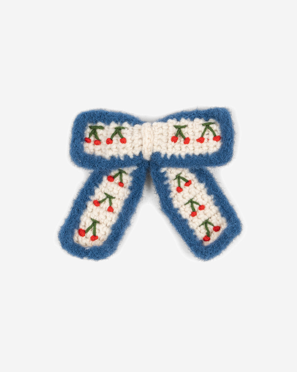 CHERRY CROCHET BOW CLIP - CHERRY