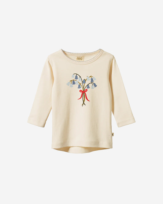 LONG SLEEVE CLOUD TEE - BLUEBELLE NATURAL PRINT