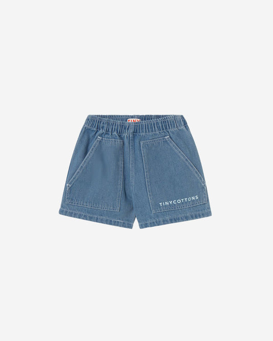 GRAPHIC DENIM SHORT light blue denim