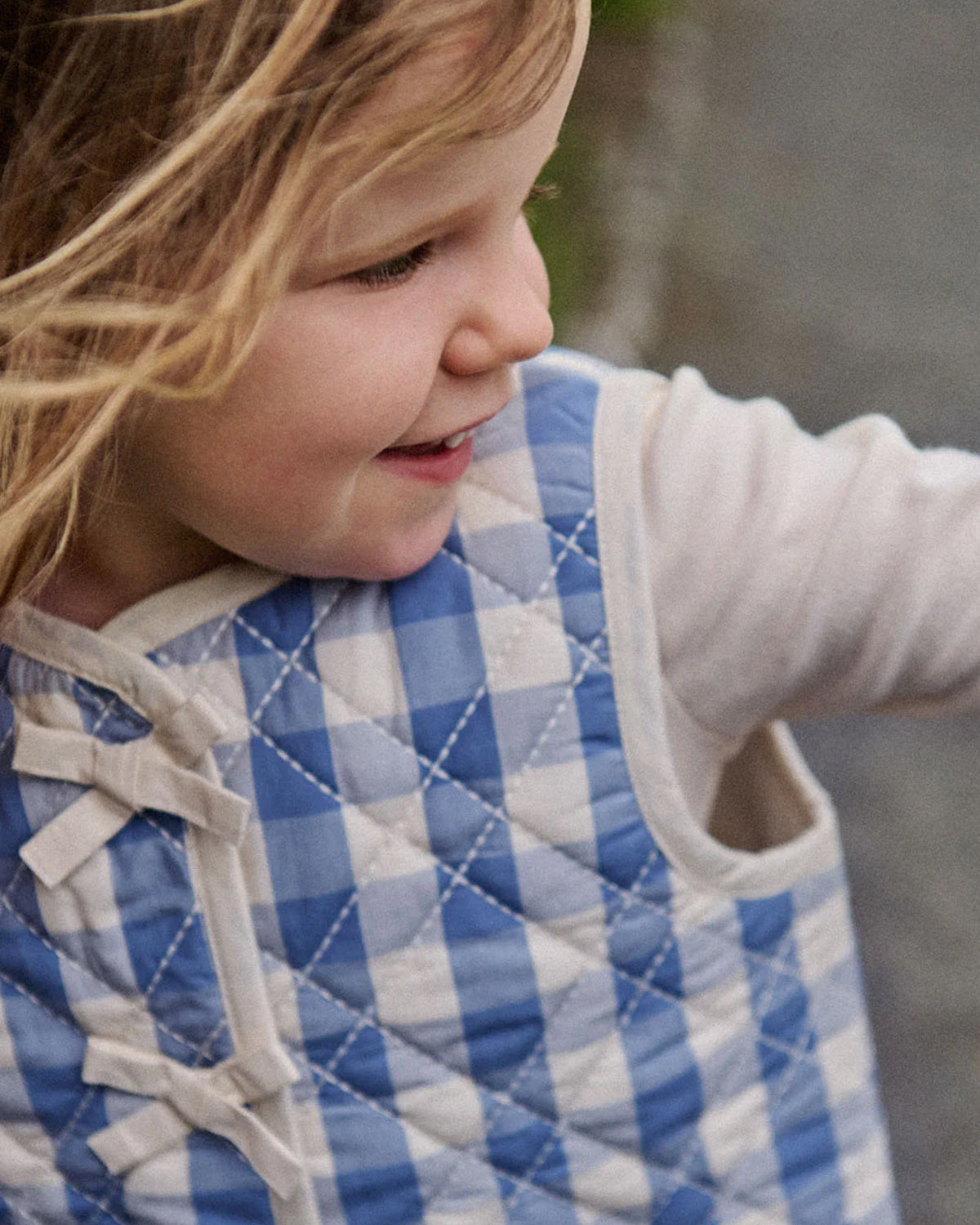 MARLO QUILTED VEST - BLUEBELLE CHECK