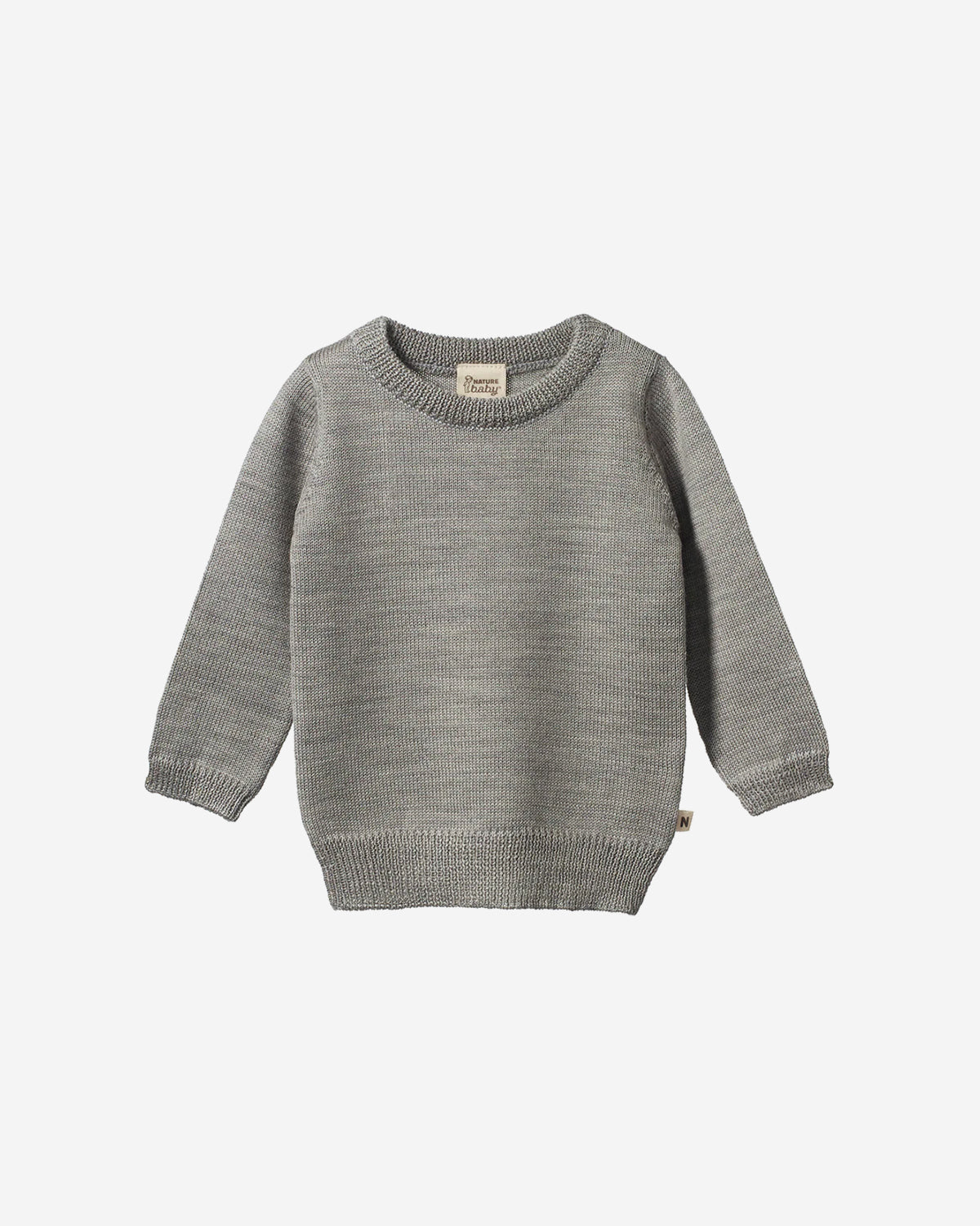 MERINO KNIT PULLOVER - GREY MARL