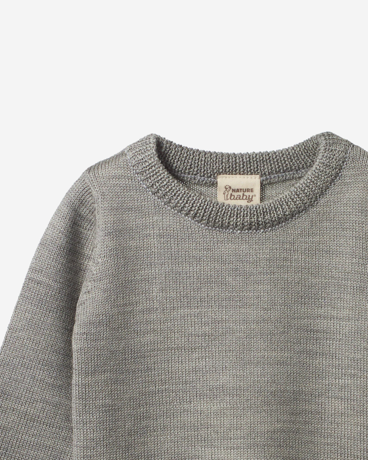 MERINO KNIT PULLOVER - GREY MARL
