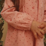 MARLO DRESS GOTS-CHERRY DOT SCARLET