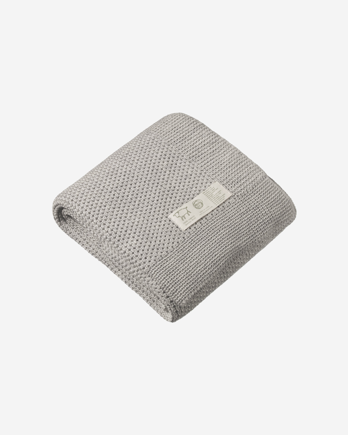 MERINO KNIT BLANKET - LIGHT GREY