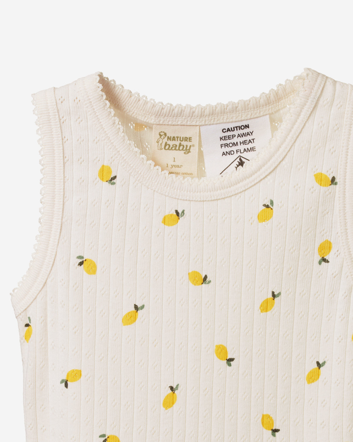 SINGLET PYJAMA SET POINTELLE - LEMON PRINT