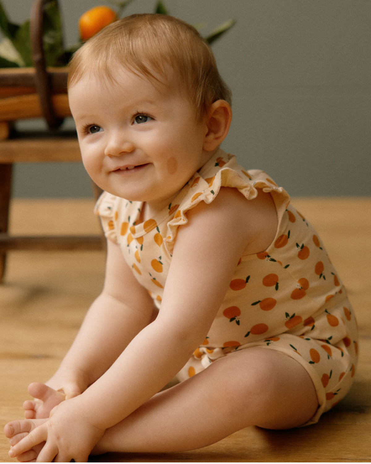 FLEUR BODYSUIT - ORANGE BLOSSOM PRINT