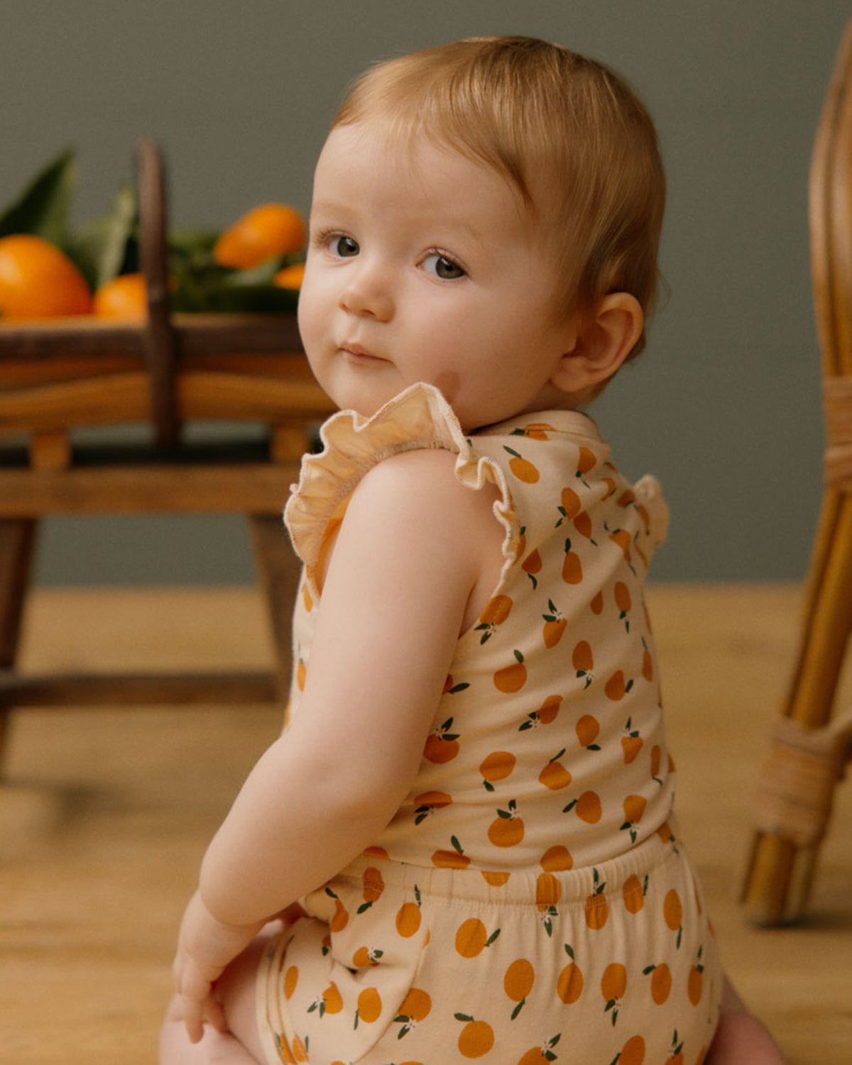 FLEUR BODYSUIT - ORANGE BLOSSOM PRINT