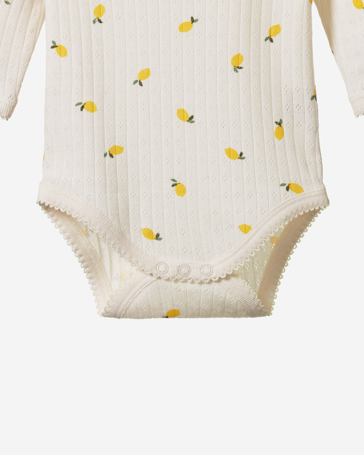 L/S BODYSUIT POINTELLE - LEMON PRINT