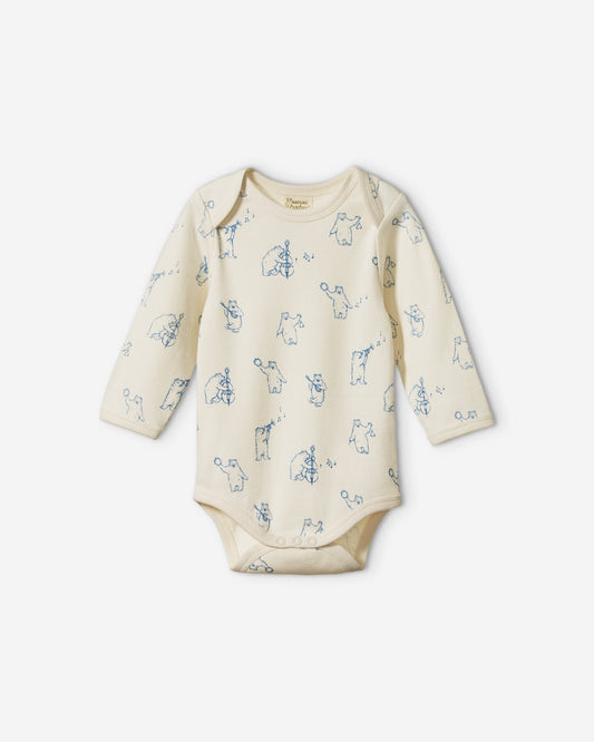 LONG SLEEVE BODYSUIT - BLUEGRASS BEAR